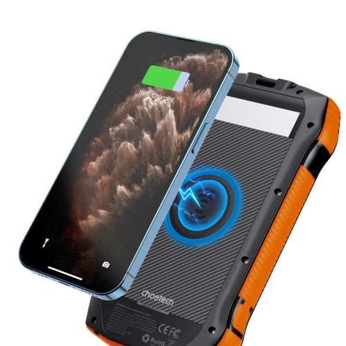 Kup Napelemes powerbank vezeték nélküli töltéssel Choetech B657 20000mAh PD 20W/QC 18W/Qi 10W narancssárga - CHT166 - {ean13} - Sklep Home Screen