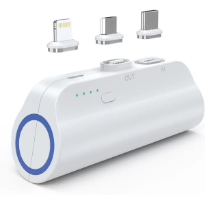 Buy Choetech B660 Mini powerbank 3000mAh USB-C/microUSB/Lightning white - CHT169 - {ean13} - Home Screen Store Europe