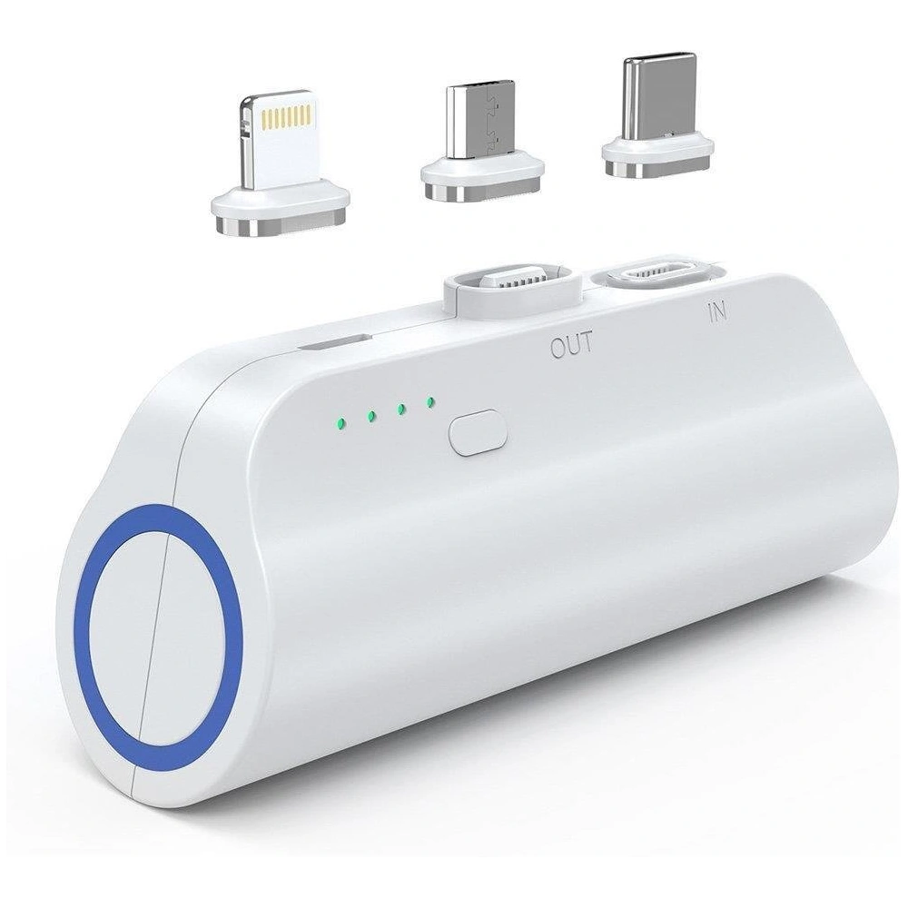 Mini powerbank Choetech B660 3000mAh USB-C/microUSB/Lightning biały