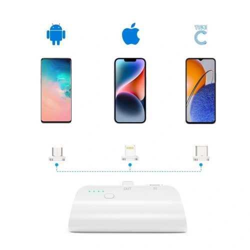 Buy Choetech B660 Mini powerbank 3000mAh USB-C/microUSB/Lightning white - CHT169 - {ean13} - Home Screen Store Europe