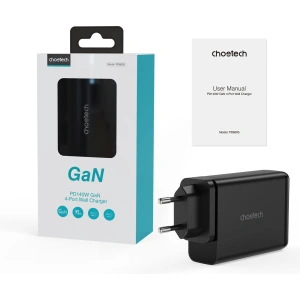 Buy Choetech PD6005 Wall Charger GaN 140W 2xUSB C, 2xUSB-A black - CHT172 - {ean13} - Home Screen Store Europe