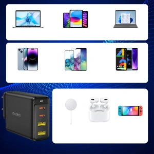 Buy Choetech PD6005 Wall Charger GaN 140W 2xUSB C, 2xUSB-A black - CHT172 - {ean13} - Home Screen Store Europe