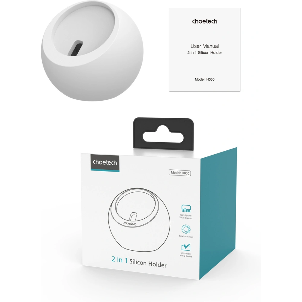 Uchwyt na ładowarkę MagSafe/Apple Watch Choetech biały