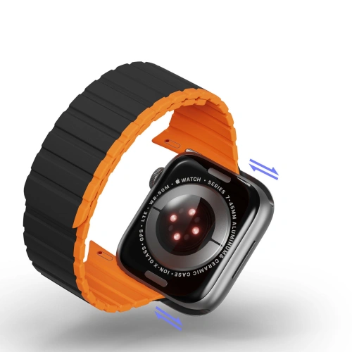 Kup Pasek magnetic Dux Ducis Strap (LD Version) Apple Watch 4/5/6/7/SE/8/9/10 40/41/42mm negru-portocaliu - DDS1735 - {ean13} - Sklep Home Screen