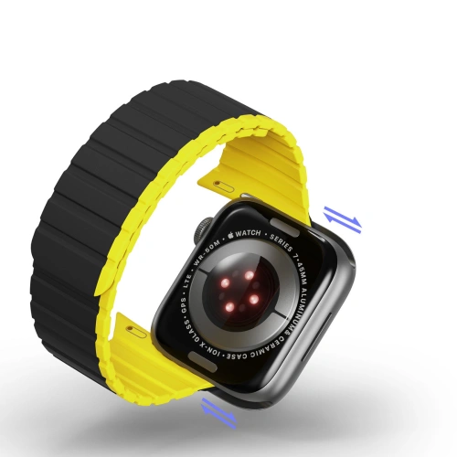 Kup Magnetisches Band Dux Ducis Strap (LD Version) Apple Watch 4/5/6/7/SE/8/9/10 40/41/42mm schwarz-gelb - DDS1736 - {ean13} - Sklep Home Screen