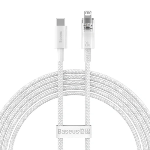 Kup Cablu Baseus Explorer Series USB-C/Lightning 2m 20W (alb) - BSU4358 - {ean13} - Sklep Home Screen