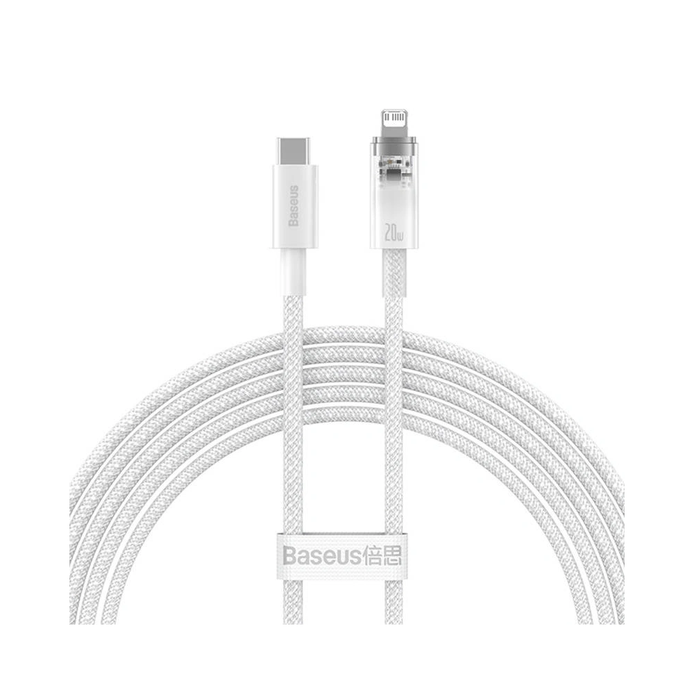 Kabel Baseus Explorer Series USB-C/Lightning 2m 20W (biały)