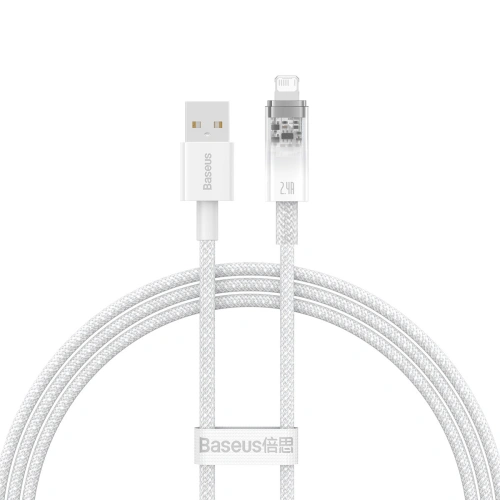 Kup Kabel Baseus Explorer Series USB-A/Lightning 1m 2.4A (bílý) - BSU4360 - {ean13} - Sklep Home Screen