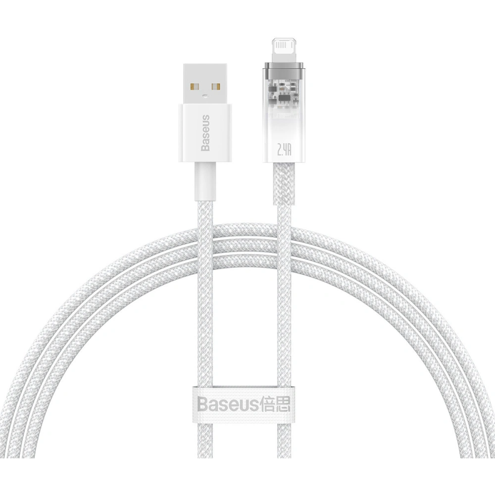 Kabel Baseus Explorer Series USB-A/Lightning 1m 2.4A (biały)