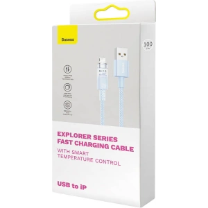 Kabel Baseus Explorer Series USB-A/Lightning 1m 2.4A (modrý)