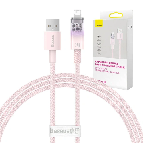Kup Cablul Baseus Explorer Series USB-A/Lightning 1m 2.4A (roz) - BSU4361 - {ean13} - Sklep Home Screen