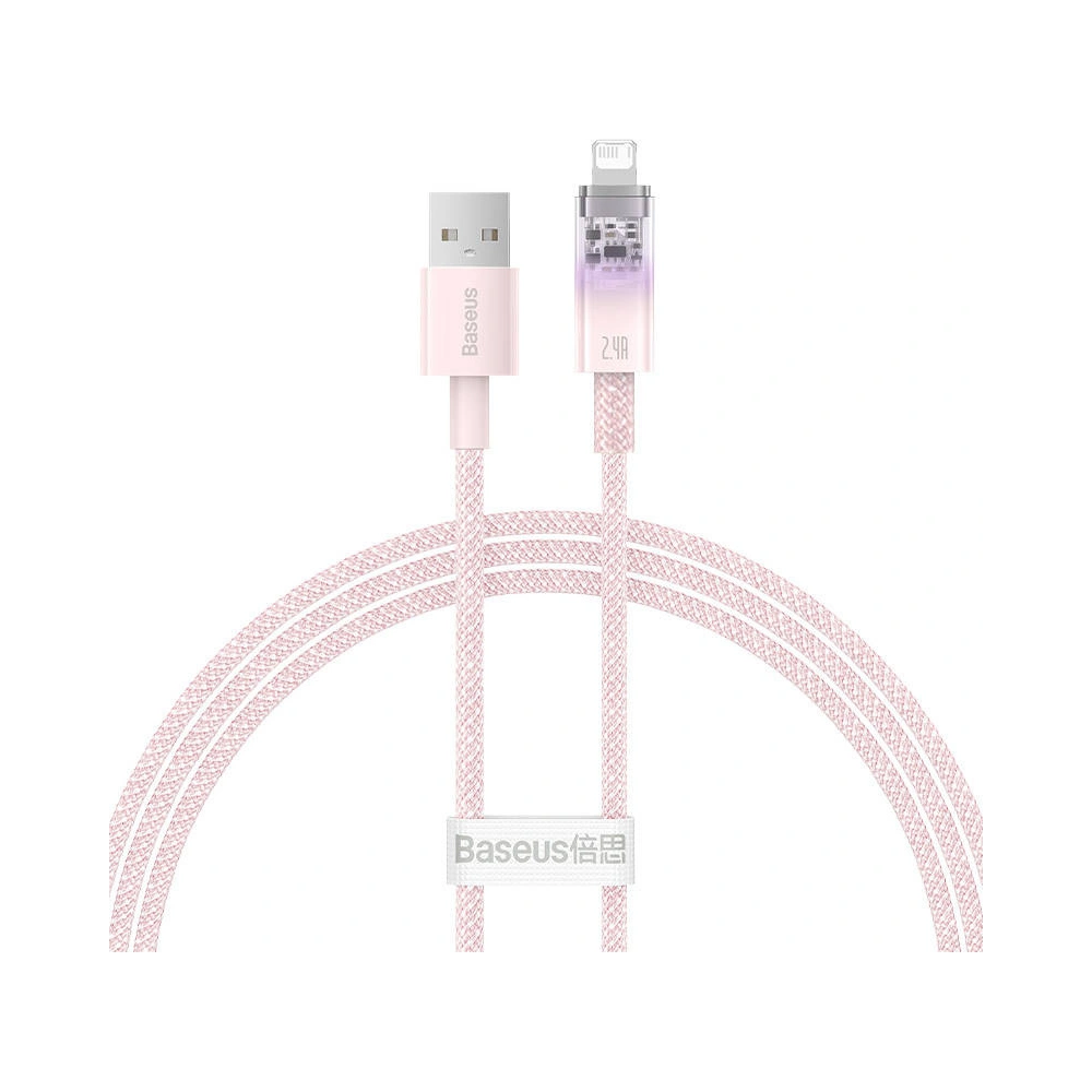 Kabel Baseus Explorer Series USB-A/Lightning 1m 2.4A (różowy)
