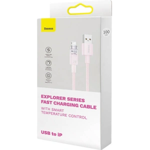 Kabel Baseus Explorer Series USB-A/Lightning 1m 2.4A (růžový)