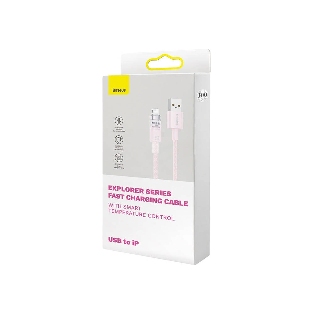 Kabel Baseus Explorer Series USB-A/Lightning 1m 2.4A (różowy)