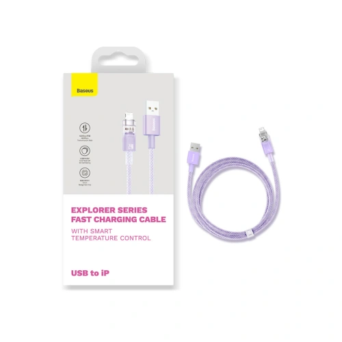 Kup Kabel Baseus Explorer Series USB-A/Lightning 1m 2.4A (alb) - BSU4360 - {ean13} - Sklep Home Screen