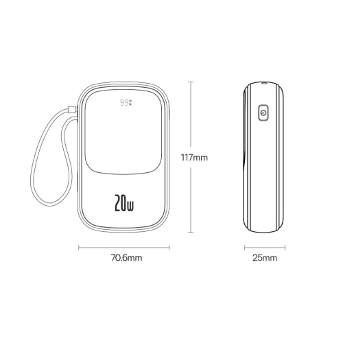 Kup Powerbank Baseus Qpow Pro 10000mAh 20W Overseas Edition + kabel USB-C 3A - černý - BSU4362 - {ean13} - Sklep Home Screen
