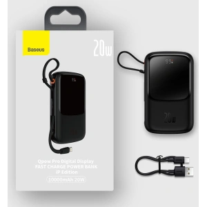Powerbank Baseus Qpow Pro 10000mAh 20W Overseas Edition + kabel USB-C 3A - czarny