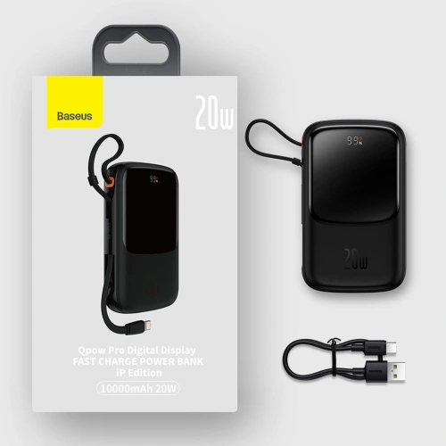 Kup Powerbank Baseus Qpow Pro 10000mAh 20W Overseas Edition + kabel USB-C 3A - černý - BSU4362 - {ean13} - Sklep Home Screen