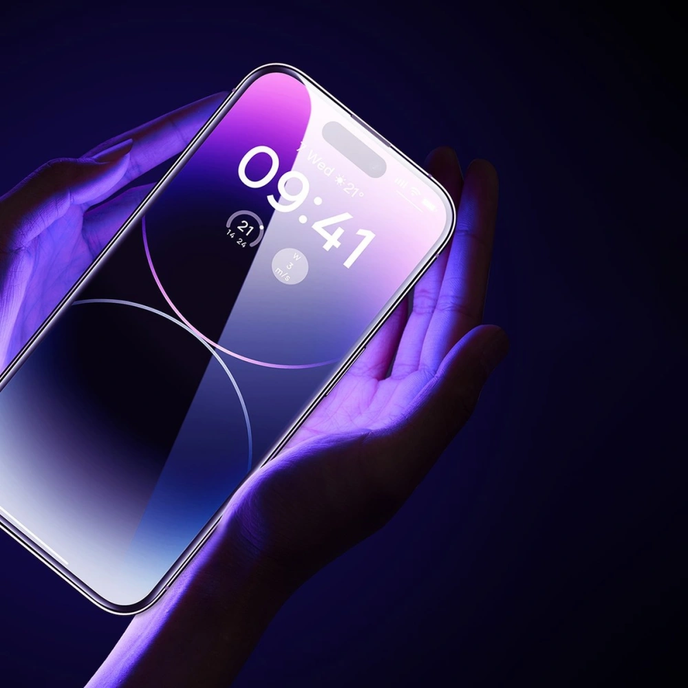 Szkło hartowane Baseus Privacy 0.3mm Glass Apple iPhone 14 Pro + ramka montażowa