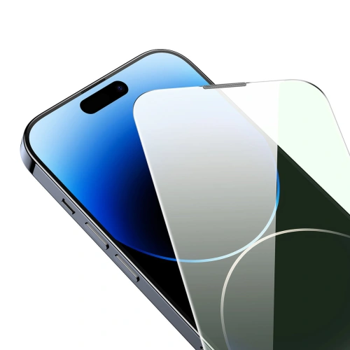 Kup Tvrzené sklo Baseus Anti Blue Light 0.3mm Glass Apple iPhone 14 Pro Max s filtrem proti prachu + montážní rámček - BSU4365 - {ean13} - Sklep Home Screen