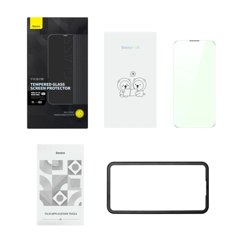 Buy Baseus Anti Blue Light 0.3mm Glass Apple iPhone 14 Pro Max with dust filter + mounting frame - BSU4365 - {ean13} - Home Screen Store Europe