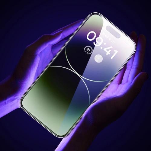 Kup Edzett üveg Baseus Anti Blue Light 0.3mm üveg Apple iPhone 14 Pro Max porvédő szűrővel + szerelőkeret - BSU4365 - {ean13} - Sklep Home Screen