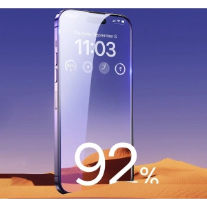 Edzett üveg Baseus Anti Blue Light 0.3mm üveg Apple iPhone 14 Pro porálló szűrővel + szerelőkeret
