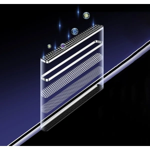 Edzett üveg Baseus Anti Blue Light 0.3mm üveg Apple iPhone 14 Pro porálló szűrővel + szerelőkeret