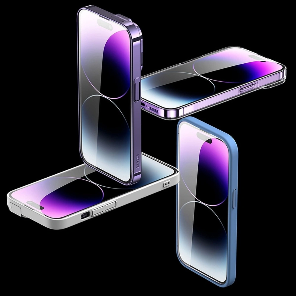 Szkło hartowane Baseus 0.3mm Glass Apple iPhone 14 Pro Max z filtrem przeciwpyłowym + ramka montażowa