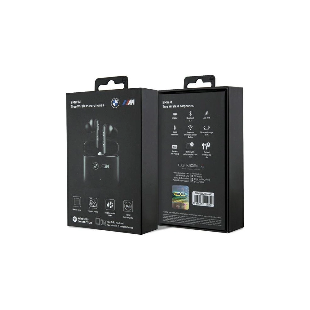 Słuchawki TWS BMW BMWSES20MAMK Bluetooth + stacja dokująca czarny/black M Collection