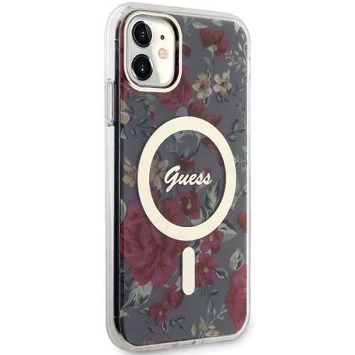 Buy Guess GUHMN61HCFWSA Apple iPhone 11/XR khaki hardcase Flower MagSafe - GUE2619 - {ean13} - Home Screen Store Europe