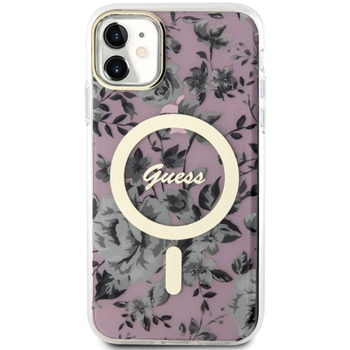 Kup Guess Apple Tasche GUHMN61HCFWSP iPhone 11/XR rosa/rosa Hartschalenetui Flower MagSafe - GUE2620 - {ean13} - Sklep Home Screen