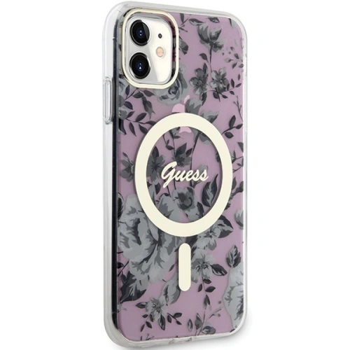 Kup Etui Guess GUHMN61HCFWSP Apple iPhone 11/XR růžový/pink hardcase Flower MagSafe - GUE2620 - {ean13} - Sklep Home Screen