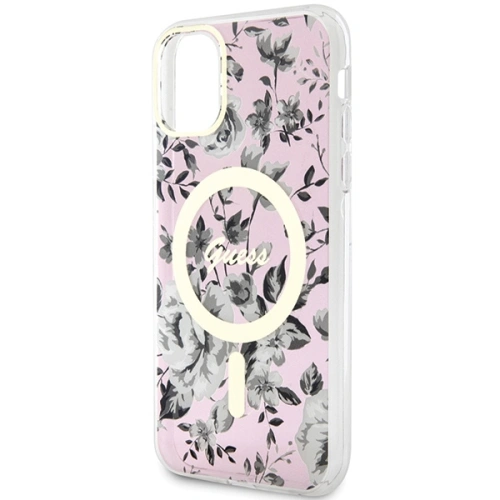 Kup Guess Apple Tasche GUHMN61HCFWSP iPhone 11/XR rosa/rosa Hartschalenetui Flower MagSafe - GUE2620 - {ean13} - Sklep Home Screen