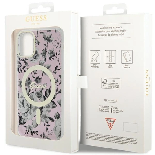 Kup Guess Apple Tasche GUHMN61HCFWSP iPhone 11/XR rosa/rosa Hartschalenetui Flower MagSafe - GUE2620 - {ean13} - Sklep Home Screen