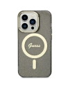 Guess Apple Tasche GUHMN61HCMCGK iPhone 11/XR schwarz/schwarz Hardcase Glitter Gold MagSafe
