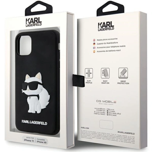 Buy Karl Lagerfeld KLHCN613DRKHNK Apple iPhone 11/XR black hardcase Rubber Choupette 3D - KLD1587 - {ean13} - Home Screen Store Europe