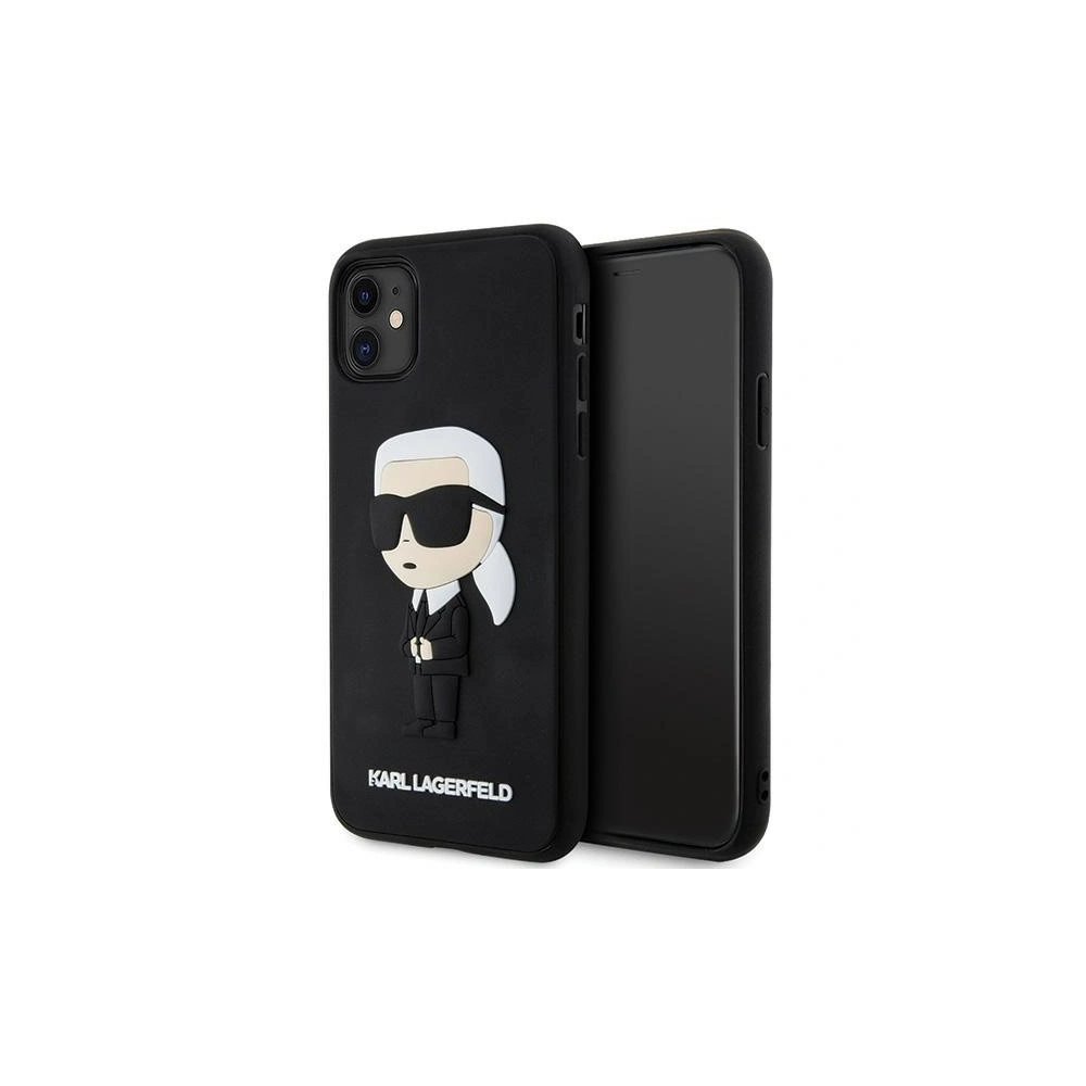 Etui Karl Lagerfeld KLHCN613DRKINK Apple iPhone 11/XR czarny/black hardcase Rubber Ikonik 3D