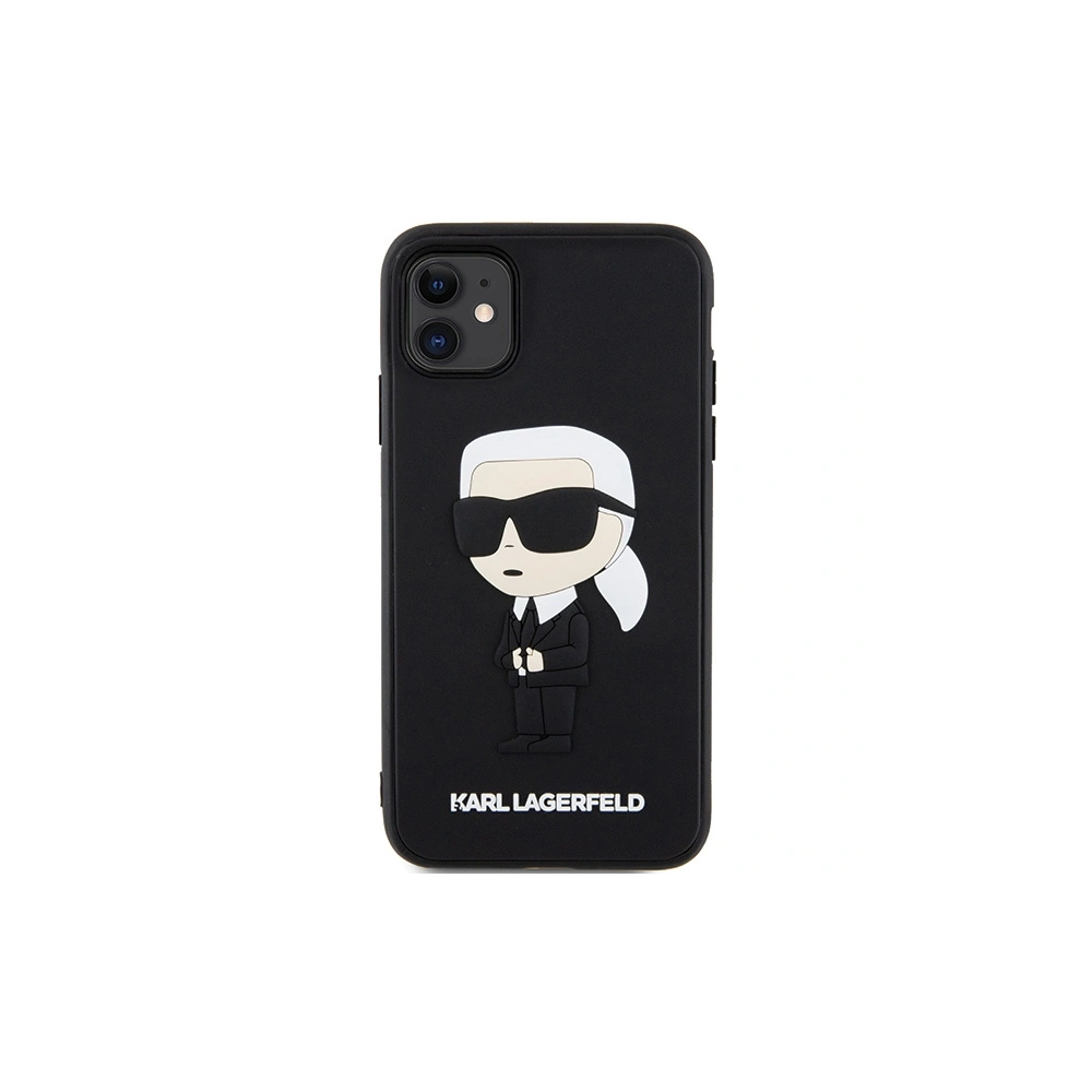 Etui Karl Lagerfeld KLHCN613DRKINK Apple iPhone 11/XR czarny/black hardcase Rubber Ikonik 3D