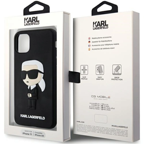 Kup Karl Lagerfeld Apple Tasche KLHCN613DRKINK iPhone 11/XR schwarz/schwarz Hartschale Gummi Ikonik 3D - KLD1588 - {ean13} - Sklep Home Screen
