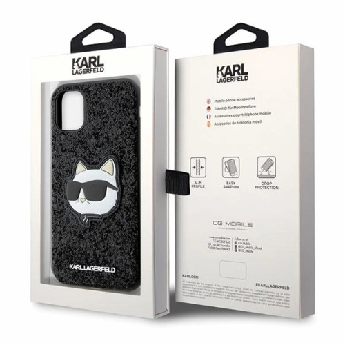 Kup Karl Lagerfeld Apple Tasche KLHCN61G2CPK iPhone 11/XR schwarz/schwarz Hardcase Glitter Choupette Patch - KLD1589 - {ean13} - Sklep Home Screen