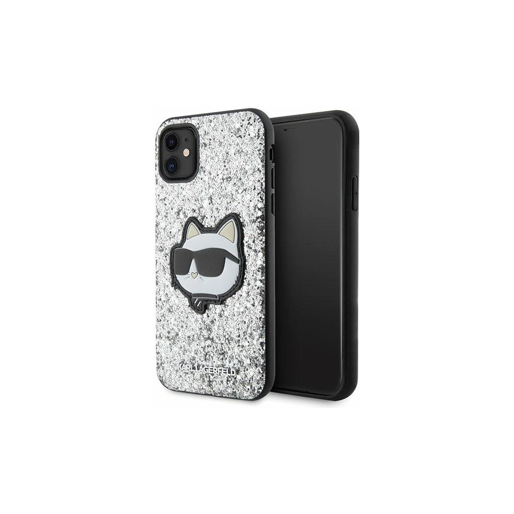Etui Karl Lagerfeld KLHCN61G2CPS Apple iPhone 11/XR srebrny/silver hardcase Glitter Choupette Patch