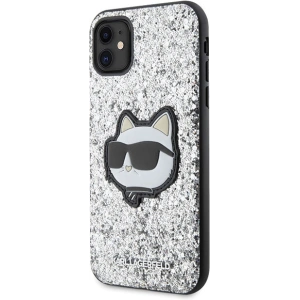 Kup Karl Lagerfeld Apple Tasche KLHCN61G2CPS iPhone 11/XR silber/silberne Hartschale Glitter Choupette Patch - KLD1590 - {ean13} - Sklep Home Screen