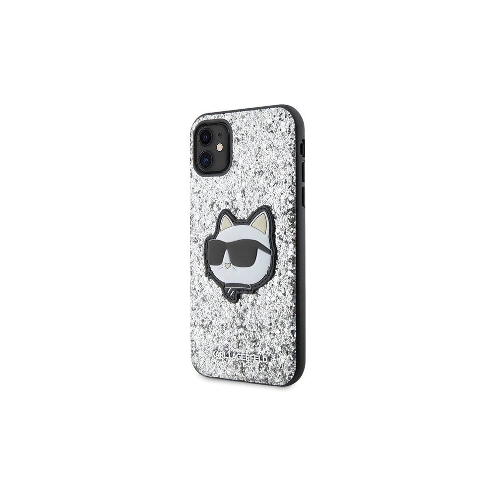 Etui Karl Lagerfeld KLHCN61G2CPS Apple iPhone 11/XR srebrny/silver hardcase Glitter Choupette Patch