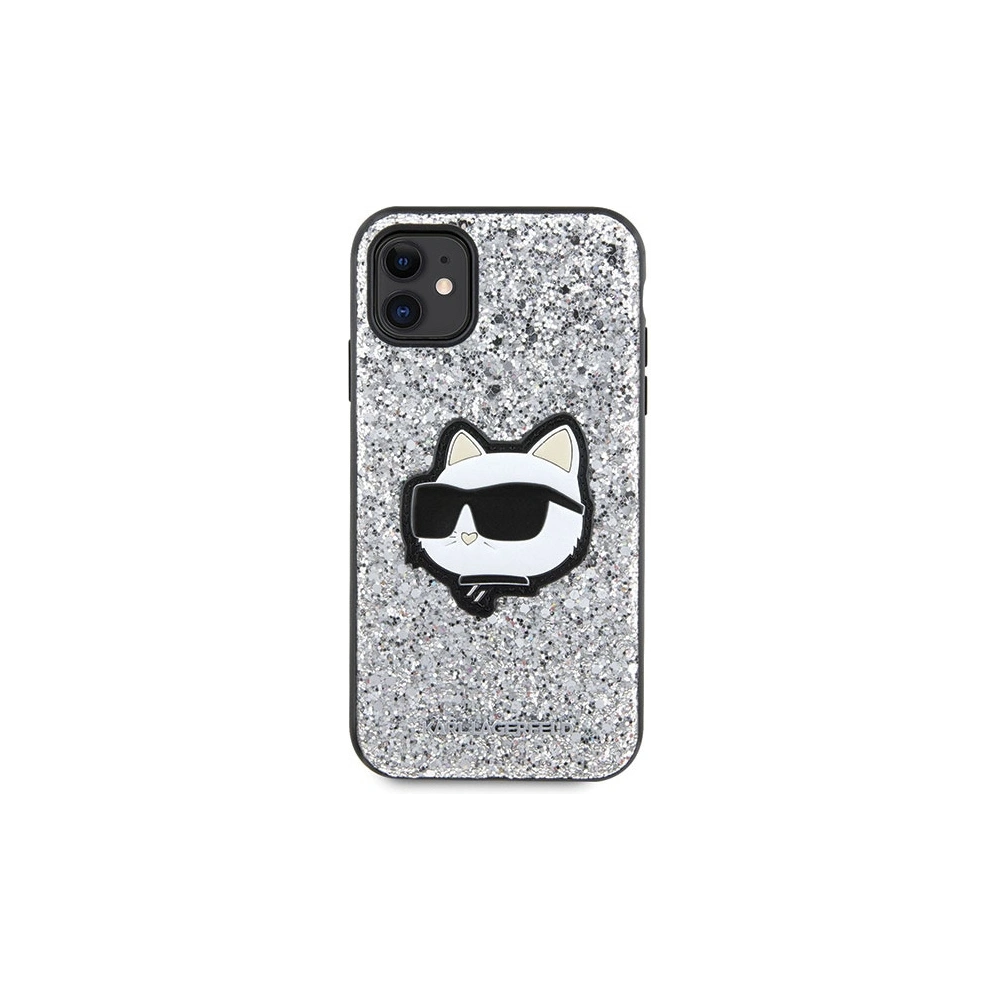 Etui Karl Lagerfeld KLHCN61G2CPS Apple iPhone 11/XR srebrny/silver hardcase Glitter Choupette Patch
