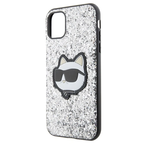 Kup Karl Lagerfeld Apple Tasche KLHCN61G2CPS iPhone 11/XR silber/silberne Hartschale Glitter Choupette Patch - KLD1590 - {ean13} - Sklep Home Screen
