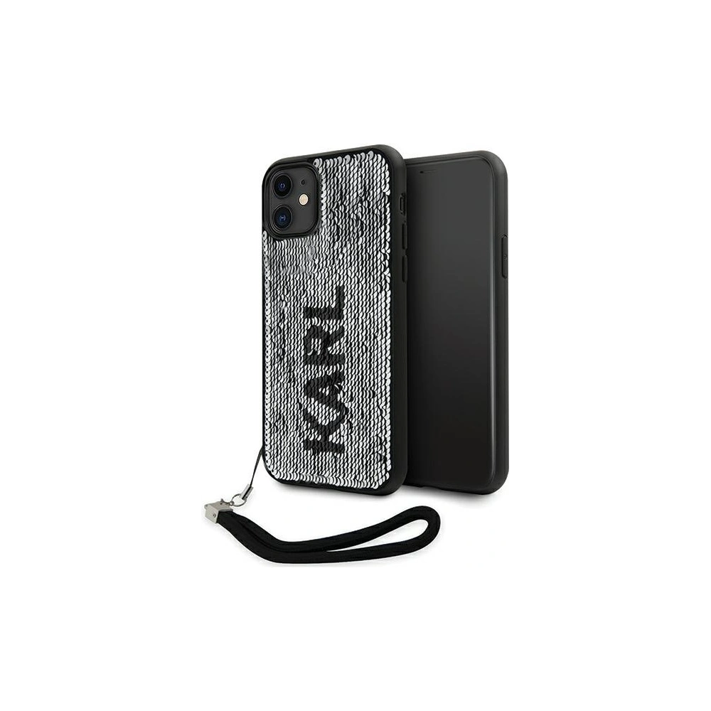 Etui Karl Lagerfeld KLHCN61PSQRKS Apple iPhone 11/XR srebrny/silver hardcase Sequins Cord