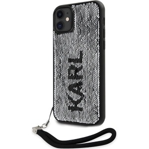 Kup Karl Lagerfeld Apple Tasche KLHCN61PSQRKS iPhone 11/XR silber/silberne Hartschale Pailletten Kordel - KLD1591 - {ean13} - Sklep Home Screen