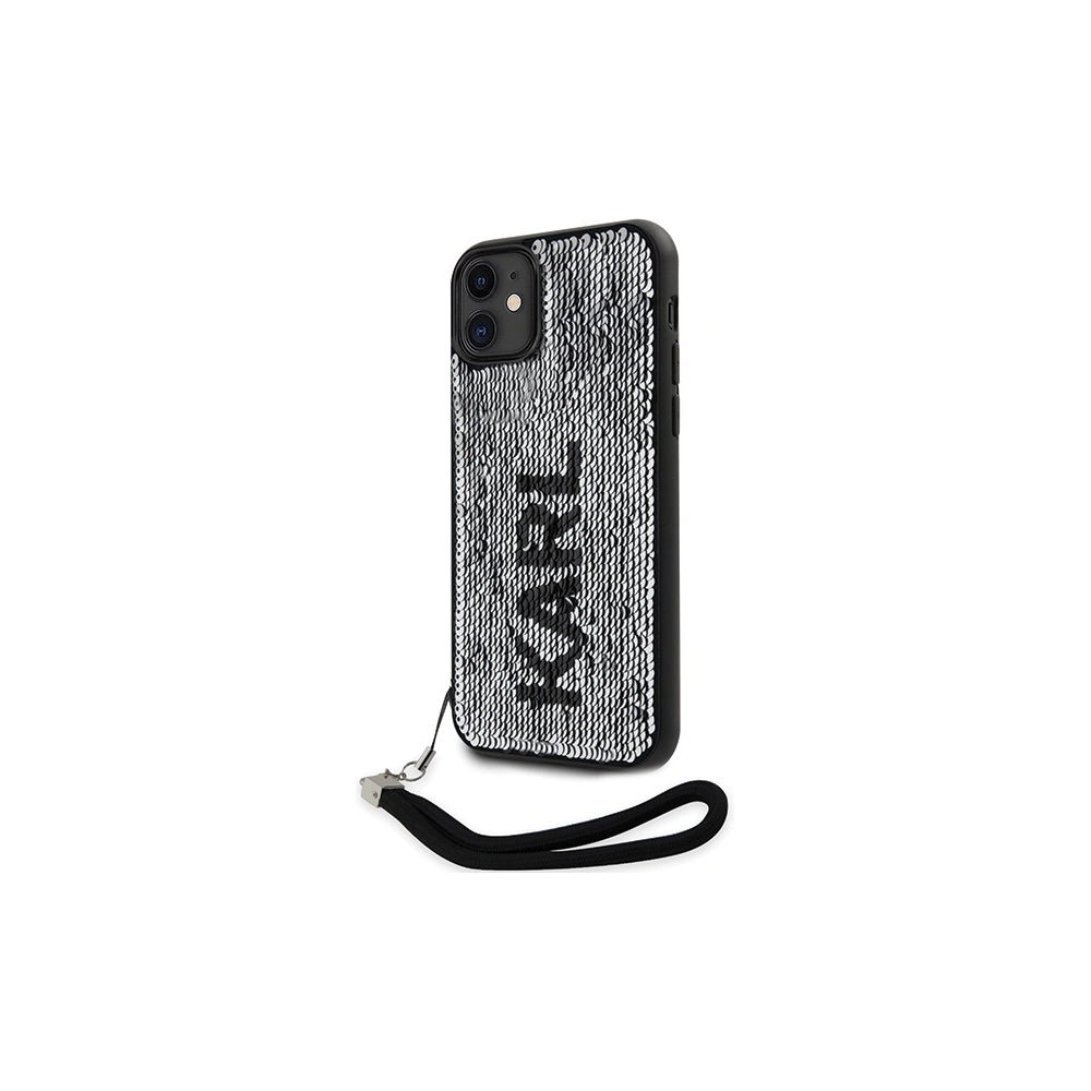 Etui Karl Lagerfeld KLHCN61PSQRKS Apple iPhone 11/XR srebrny/silver hardcase Sequins Cord
