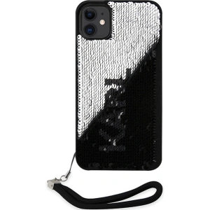 Kup Karl Lagerfeld Apple Tasche KLHCN61PSQRKS iPhone 11/XR silber/silberne Hartschale Pailletten Kordel - KLD1591 - {ean13} - Sklep Home Screen